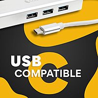 Coconut Type-C to USB 3.0 Hub with LAN Connector (Seamless Connectivity, Expand Device Ports, USB 3.0, Stable Internet via Integrated LAN Port, 1 Year Warranty)