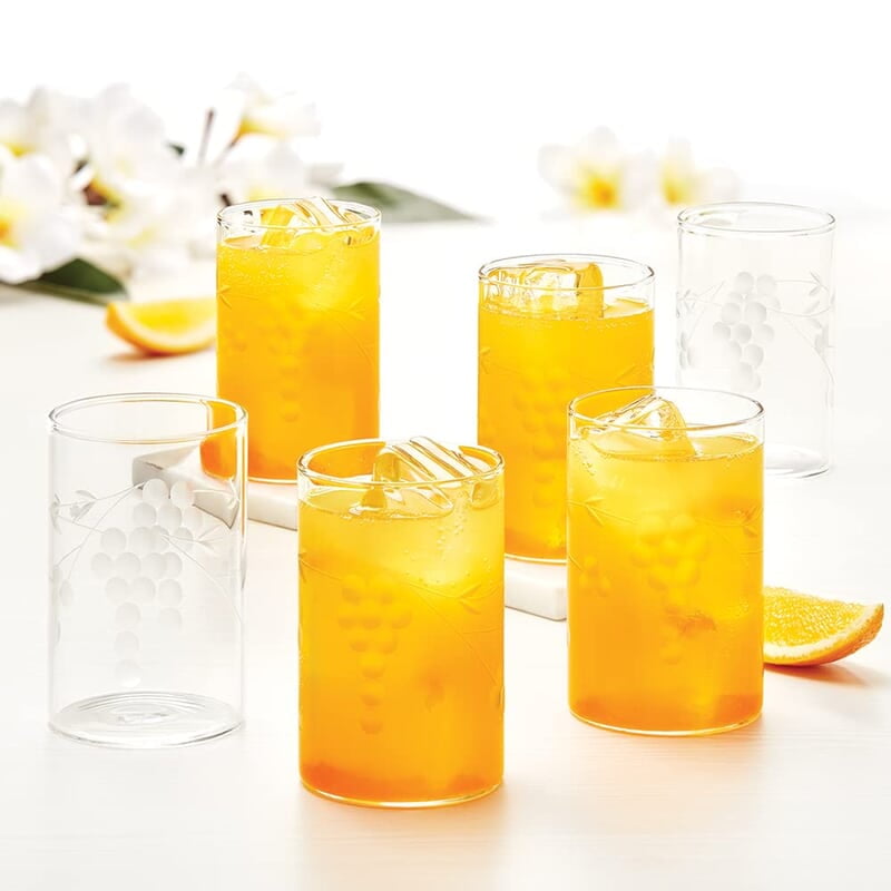 Borosil 350 ml Set of 6 pcs Berry Vision Transparent Drinking Glass | Borosilicate Glass Tumblers for Water, Cold Drinks, Juice| Flame Proof, Microwave & Dishwasher Safe | for Daily use & Gifting