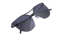 Unisex Oversized Sunglasses. Black Color Metal Frame. UV Protected Black Color Flat Lens.