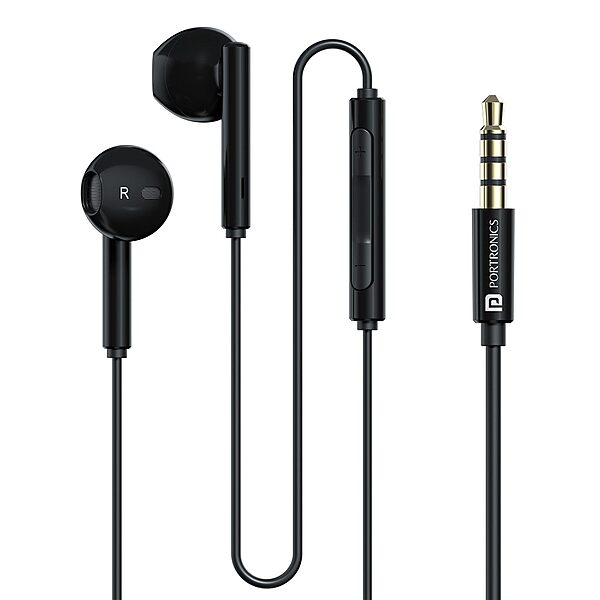 Portronics Conch Theta A – 3.5mm Earphones, Mic, Black. Enjoy clear sound and hands-free calling with these stylish earphones. Perfect for music lovers and on-the-go convenience.