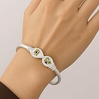 Silver Handmade Adjustable Vel Kada for Men Sterling Silver Murugan Inspired Bracelet