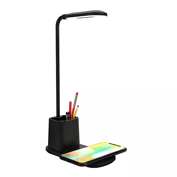 Portronics Brillo II – A stylish lamp with wireless charging, adjustable brightness, ideal for bedside or workspace, blending design and functionality.