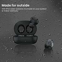 Portronics Twins S3 – TWS Earbuds, 20H Playtime, Black, Bluetooth 5.0, IPX4 Water Resistant, Touch Control, Deep Bass, Lightweight Design, Perfect for Calls and Music, Quick Charge, Compact Case.