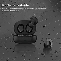 Portronics Twins S3 – TWS Earbuds, 20H Playtime, Black, Bluetooth 5.0, IPX4 Water Resistant, Touch Control, Deep Bass, Lightweight Design, Perfect for Calls and Music, Quick Charge, Compact Case.