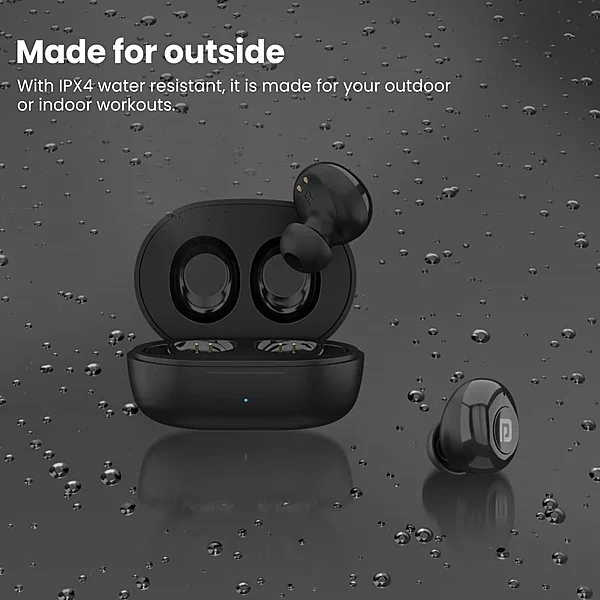 Portronics Harmonics Twins S3 TWS Earbuds with 20H playtime, superior sound, sleek design & comfortable fit. Perfect for music & calls.