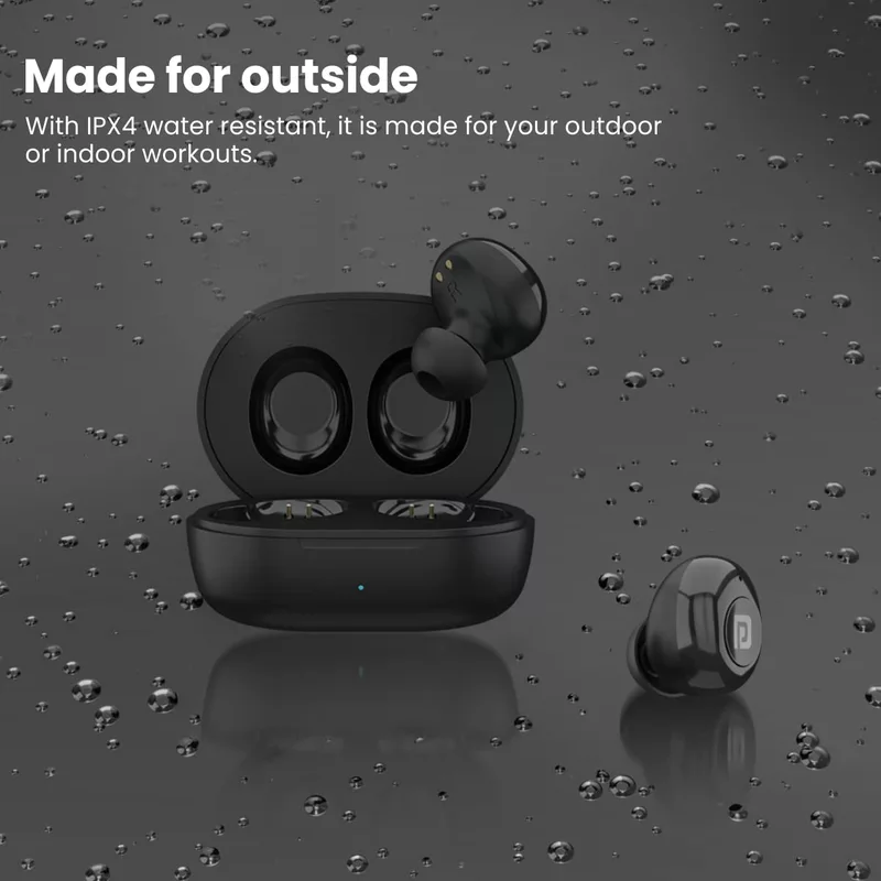 Portronics Harmonics Twins S3 TWS Earbuds with 20H playtime, superior sound, sleek design & comfortable fit. Perfect for music & calls.