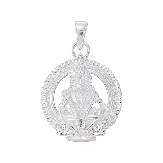 925 Sterling Silver Lord Ayyappan Pendant for Men | Sabarimala Devotional Jewelry