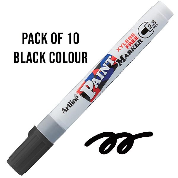 Artline Black Plastic Body Paint Marker – Permanent | Pack of 10 Artline Black Plastic Body Paint Marker – Permanent | Pack of 10