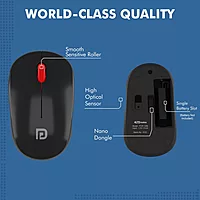 Portronics Toad 12: 2.4G Wireless Mouse with USB Receiver, ergonomic design, smooth tracking, long battery life, plug and play, compatible with Windows and Mac, perfect for home and office use.