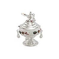 Salangai Peacock Kumkum chimizh Puja haldi Peacock kumkum ghungroos Holder