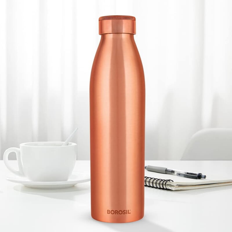 Borosil PRO Copper Water Bottle, 100% Copper, Leak-proof, For Everyday Use, 950 ml