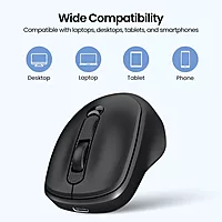 Portronics Toad 7 Wireless Mouse – Bluetooth 5.3 & 2.4GHz Wireless | Adjustable Sensitivity Up to 3200 DPI | Rechargeable Built-in Battery | Black