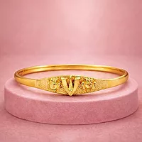 Impon Gold Plated Thirunamam Kada for Women | Traditional Namam Design Bangle | Temple Jewelry Gold Finish Bracelet