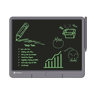 Portronics Ruffpad 15 Re-Writable LCD Screen 38.1cm (15-inch) Writing Pad for Drawing, Playing, Handwriting Gifts for Kids & Adults Portronics Ruffpad 15 Re-Writable LCD Screen 38.1cm (15-inch) Writing Pad for Drawing, Playing, Handwriting Gifts for Kids & Adults