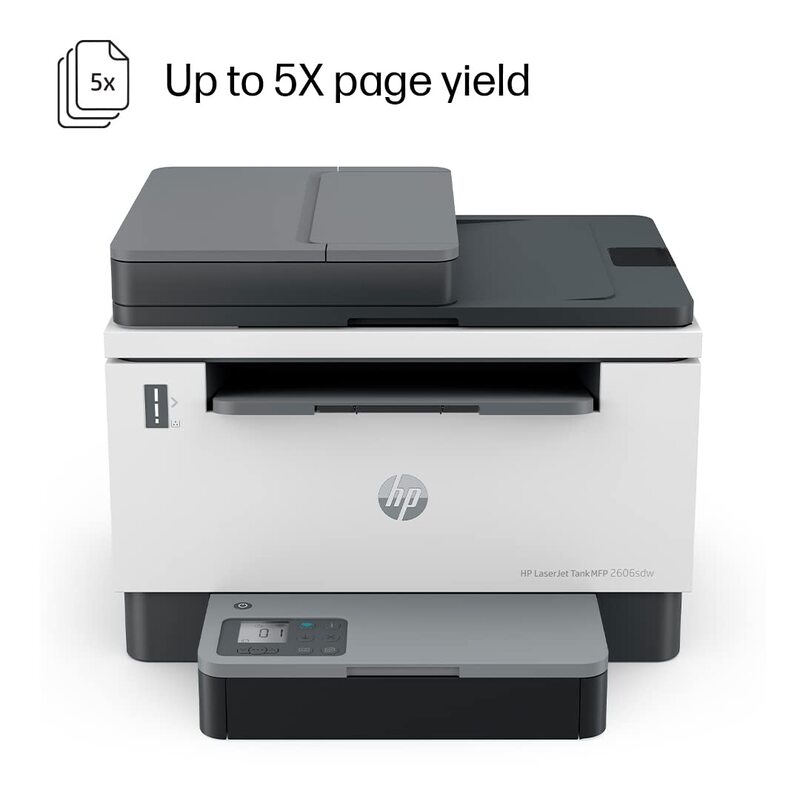 HP LaserJet Tank MFP 2606sdw (Wireless, Print, Copy, Scan, 40-Sheet ADF, Duplex, USB, Ethernet, Bluetooth, 22 ppm, 250-Sheet Tray, 1-Year Warranty)