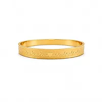 Love Heart Engraved Gold Plated Bangle for Women&men | Minimalist Designer Kada Bracelet