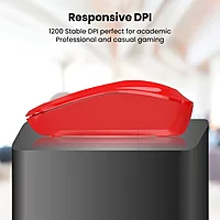Portronics Toad 25 Wireless Mouse – 2.4GHz | USB Nano Dongle | 1200 DPI Optical Tracking | Ambidextrous Design | PC, MacBook & Laptop Compatible | Red