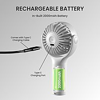 Portronics Toofan Mini Rechargeable Fan – Green: Compact, portable fan with powerful airflow. USB rechargeable, lightweight design, perfect for home, office, or outdoor use. Stay cool anywhere!