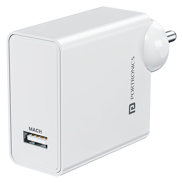 Portronics Adapto 25A 25W USB-A Fast Charging Wall Charger SuperVOOC VOOC WARP Support