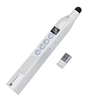 Portronics SlideMate 2 Wireless Presenter – Black. This sleek device features a built-in laser pointer, USB receiver, and ergonomic design, perfect for seamless presentations and easy navigation.