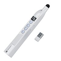 Portronics SlideMate 2 Wireless Presenter – Black. This sleek device features a built-in laser pointer, USB receiver, and ergonomic design, perfect for seamless presentations and easy navigation.