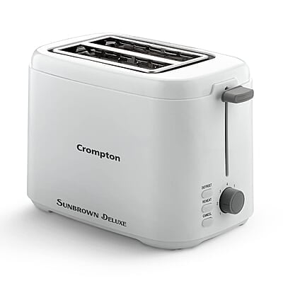 Crompton SunBrown Deluxe Pop-up Toaster 800W with Removable Crumb Tray 7 Browning Levels with Reheat