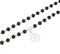 Original Karungali Mala with Silver Ayyappan Pendant β Spiritual Black Wood Mala