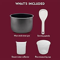 Borosil Instacook 6 L Electric Stainless Steel Pressure Cooker | 12 Digitized Indian Cooking Programs | 15 Hour Delay Timer | One Touch Instat Cooking | Idli Maker, Rice Cooker | 2 Year Warranty