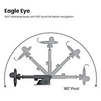 Portronics Clamp M2 Car Mobile Holder – 360° Rotation | Black | 1 Year Warranty