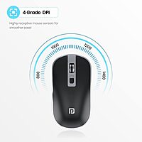 Portronics Toad 14 Wireless Mouse – 2.4GHz | Dual-Function Scroll | Black | 1 Year Warranty