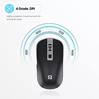 Portronics Toad 14 Wireless Mouse – 2.4GHz | Dual-Function Scroll | Black | 1 Year Warranty