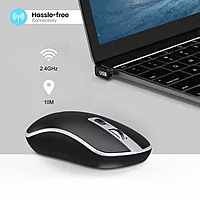 Portronics Toad 14 Wireless Mouse – 2.4GHz with USB Nano Dongle | Up to 1400 Adjustable DPI | Dual-Function Scroll Wheel | Laptop, PC & MacBook Compatible | Black