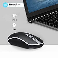 Portronics Toad 14 Wireless Mouse – 2.4GHz | Dual-Function Scroll | Black | 1 Year Warranty