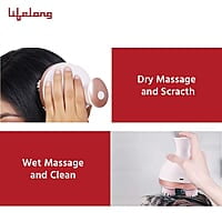 Lifelong LLM225 Rechargeable Head, Scalp Full Body Pain Relief Massager, Electric Head Kneading Massager,4 Speed Modes