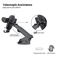 Portronics Clamp M2 – Car Holder, Suction Mount, Black. Secure your device with this sturdy holder. Easy to install, adjustable, and perfect for navigation. Keep your hands free while driving!
