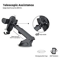 Portronics Clamp M2 Car Mobile Holder – 360° Rotation | Black | 1 Year Warranty