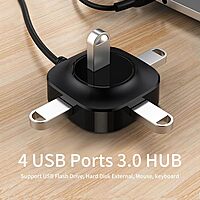 HAMMOK GRACE 4-Port USB 3.0 Hub – Black: Expand your connectivity with this sleek hub featuring 4 USB 3.0 ports for fast data transfer. Compact design, perfect for home or office use.