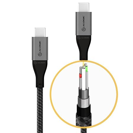 ALOGIC Super Ultra USB 2.0 USB-C to USB-C Cable - 30cm – 5A/480Mbps – Space Grey | ULCC2030-SGR
