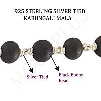 Karungali Mala with Silver Murugan, Vel & Tamil Om Pendant Spiritual Mala