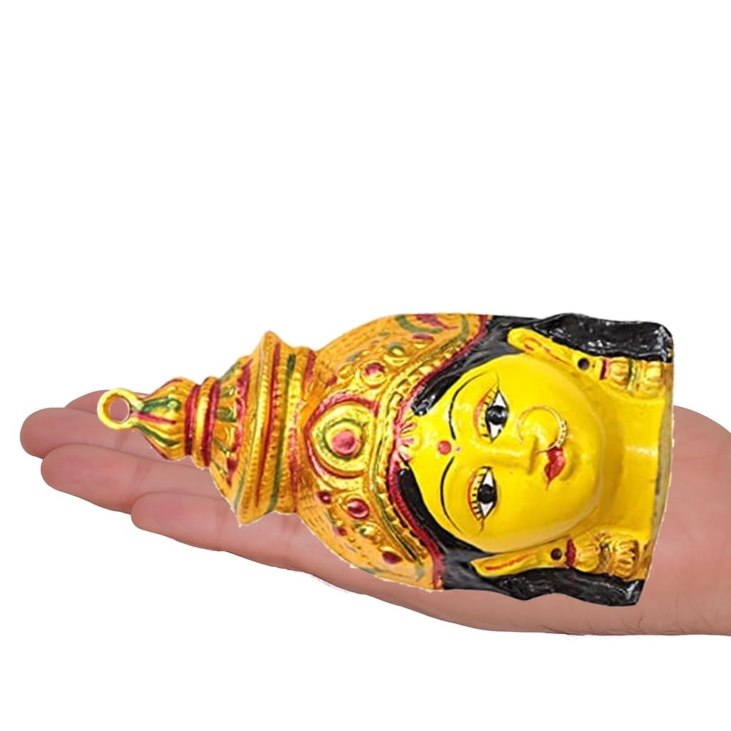 Gold Plated Varalakshmi Face with Decorative Face Ornament ye, Eye brow, Thilak Lashmi Narayan Face Alankaram