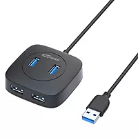 Portronics Mport 4A – 4-Port USB 3.0 Hub, 5Gbps Speed, compact design, plug and play, compatible with various devices, ideal for expanding USB connectivity, perfect for home and office use.