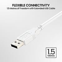 Portronics Ki-Pad 3 USB Wired Keyboard with Large Keycaps, Noise-Free Typing, Fn Multimedia Hotkeys, Full-Size Layout with Num Pad, Ergonomic Design, 1.5m USB Cable