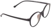 Unisex Medium Round Spectacle Frame. Glossy Black Color Frame. Transparent ARC Lens.