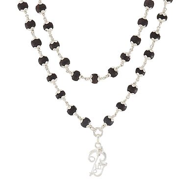 Karungali Mala with Silver Murugan, Vel & Tamil Om Pendant Spiritual Mala Karungali Mala with Silver Murugan, Vel & Tamil Om Pendant Spiritual Mala