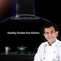 Wonderchef Power Curve Wall-Mount Chimney Auto Clean Function 1200M3/H Suction Capacity 3 Speed Motion SS Baffle filter