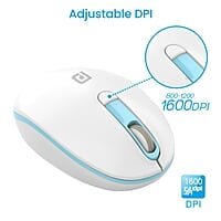 Portronics Toad 11 Wireless Mouse, 2.4 GHz Connectivity with USB Nano Dongle, Adjustable DPI Up To 1600, Ambidextrous for Laptop, MacBook, PC