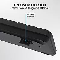 Portronics Ki-Pad 3 Black USB Keyboard – Full size, stylish design, ergonomic typing, ideal for home/office, plug and play, sturdy keys, boosts efficiency, works with multiple devices.