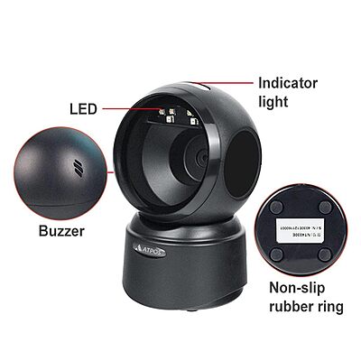 Atpos AT-9300D 2D 1D Desktop Barcode Scanner | USB Wired