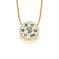 Gold Plated Green Stone Saravanabava,murugan  Pendant / doller