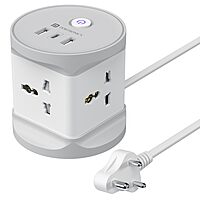 Portronics Power Plate 9 Pro 2500W Desktop Charging Station with 4 Sockets USB-A & Type-C